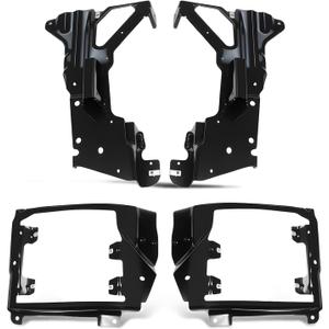 Front Left and Right Side Inner/Outer Bumper Bracket Set Black Compatible with 2016-2018 Silverado 1500 GM1063113 GM1062113 84029811 84029810