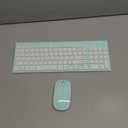 TopMate Wireless Keyboard and Mouse Ultra Slim Combo, 2.4G Silent Compact USB Mouse and Scissor Switch Keyboard Set with Cover, 2 AA and 2 AAA Batteries, for PC/ Laptop/ Windows/ Mac - Mint Green