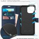 TUCCH Wallet Case for iPhone 13 Pro, [RFID Blocking] PU Leather Stand Folio Magnetic Card Slot Flip Cover with [TPU Protective Interior Case] Compatible with iPhone 13 Pro 6.1", Dark Blue