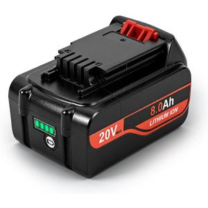 1Pack 8.0Ah High-Capacity Replacement for Black and Decker 20V Lithium ion Battery MAX Compatible with Black & Decker 20 Volt LBXR20 LBXR2020 LBX4020 LB2X4020-OPE LBXR20-OPE Cordless Power Tools
