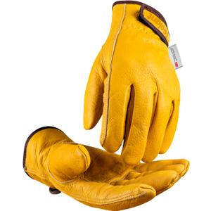 toolant Winter Leather Work Gloves, Warm 3M Thinsulate Lining for Cold Weather Work, Thermal Insulated Gloves (Medium, Yellow - Winter Version (2 Pair))