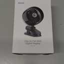 Koonie USB Clip on Fan, Strong Wind Ultra Quiet Small Desk Fan with Strong Clamp, More Than 360 Adjustable, 3 Speeds USB-C Corded Powered, Mini Personal Fan for Home Office Desktop Black