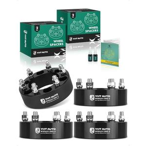 YHTAUTO 6x5.5 Wheel Spacers 2 inch Fits Chevy Silverado 1999-2024, Tahoe, C/K, GMC Sierra, Yukon, Ram 1500, Cadillac Escalade, Forged 6x139.7mm Tire Spacers 50mm w/ M14x1.5 Studs 108mm Center Bore 4PCS 