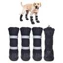Hipaw Waterproof Dog Boots for Winter Snow Rain,Non-Slip Dog Shoes for Medium to Large Dogs,Extended Cuff Paw Protectors for Outdoor Walking Hiking
