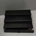 Cologne Organizer for Men, 3 Tier Wood Perfume Organizer with Felt Lining Drawer and Hidden Compartment, Black Perfume Display Holder, A Gift for Men