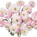 3 Pcs Artificial Flowers Spring Summer Silk Zinnia Flowers with Stems Zinnia Elegans Artificial Flowers for Outdoors Floral Arrangements Table Centerpieces Wedding Party Home Decor Gradient Pink