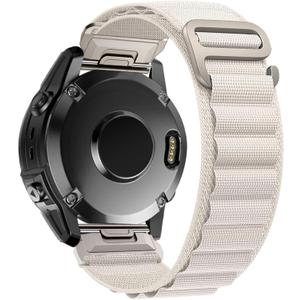 Nylon-Band for Garmin Fenix E/Fenix 8 AMOLED 47mm/Fenix 7/Fenix 7 pro/Fenix 6/Fenix 6 pro/Fenix 5/Fenix 5 Plus,Quickfit 22mm Adjustable Nylon Loop Bands for Garmin Forerunner 935/945, Instinct,Approach S62/S60(Starlight)