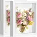 2 Pack Shadow Box Frame 11"x 14" - Wood Deep Shadowbox with Glass Shadow Boxes Display Cases Suitable for Photos, Dried Flowers, Handicrafts Picture Frames for Wall Hanging Tabletop (White)