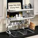 3 Tier Extra Large Stainless Steel Over The Sink Dish Drying Rack