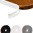 U-Shape White TPE Edge Banding 16.4Ft Self-Adhesive Flexible Edge Trim, Furniture Edge Protector & Countertop Molding (W:1.0'' H:0.2'')