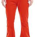Men's 60s 70s Disco Bell Bottom Relaxed Stretch Vintage Pants Fit Flared Comfort Retro Jeans Red, 2XL