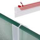 Raycity 10 Feet Shower Door Side Seal Strip - for 3/8" (10mm) Frameless Glass Door Seal Strip Transparent Silicone Waterproof Shower Sweep - Suitable for Bathroom Frameless Glass Door