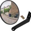 8 Inch Convex Mirror with Adjustable Wall Fixing Bracket, Driveway Security Mirror for Wide Angle View