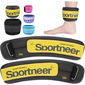 Sportneer Ankle Weights 3/5 LBS 1 Pair Wrist Leg Arm Weights for Women Men Kids Child with Adjustable Straps, Strength Weighted for Jogging Running Walking Fitness Gym Workout (Gray)