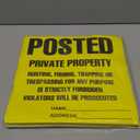 Posted Sign No Hunting No Trespassing 11 x 11 Inch, Yellow Private Property Warning Signs, Outdoor Signs for Fence, Yard, Woods and Property Boundary, 100 Pack