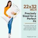 Pillowflex Synthetic Down Pillow Insert - 22x32 Down Alternative Pillow, Ultra Soft Oversized Queen Bed Sleeping Pillow, Large Rectangle Sham - 1 Decorative Pillow Form, 22 Inch by 32 Inch