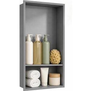 Shower Niche Stainless Steel Gray 24H X 12W No Tile Needed