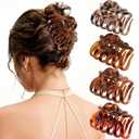4 PCS 3.8" Octopus Hair Claw Clips, Large Tortoise Shell Claw Clips for Women Girls, Strong Grip for Thick Hair, Hair Accessories for Girls Gifts