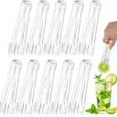 PEASUG 10 PCS Plastic Serving Tongs, Disposable Plastic Tongs, Clear Kitchen Small Serving Utensils for Serving for Party Food Buffet Appetizer Salad Catering Ice, 6.3 Inches