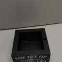 Party Cup Holder with Marker Slot - Wooden Mark Your Cups & Cup Dispenser for Parties, Farmhouse Decor, Home & Bar (Black, 5.7"x5.7"x2.95")