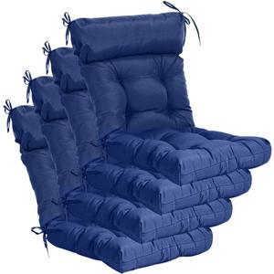 QILLOWAY Indoor/Outdoor High Back Chair Cushion,Spring/Summer Seasonal Replacement Cushions, (Navy)
