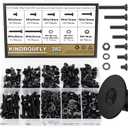 382 Pieces Black M4 x 6/8 /10/12 /16/20 /25mm Countersunk Head Socket Cap Screws Nuts Washers Assortment Kit, 10.9 Grade Alloy Steel