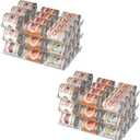 Can Organizer for Pantry Soda Can Organizer Automatic Rolling Food Pantry Storage Rack Can Dispenser for Fridge Holds 72 Cans, Fits 5.8-Inch Soda and Can, Set of 18