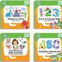 LeapFrog LeapStart Preschool 4-in-1 Activity Book Bundle with ABC, Shapes & Colors, Math, Animals