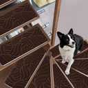 Non-Slip Stair Treads Mat Carpet for Wooden Steps(7/15 Pack), 25.6 x 7.87IN Self-Adhesive, Safety Indoor Stair Runner Mats, Anti Slip Stair Treads for Kids Elders and Dogs Pets