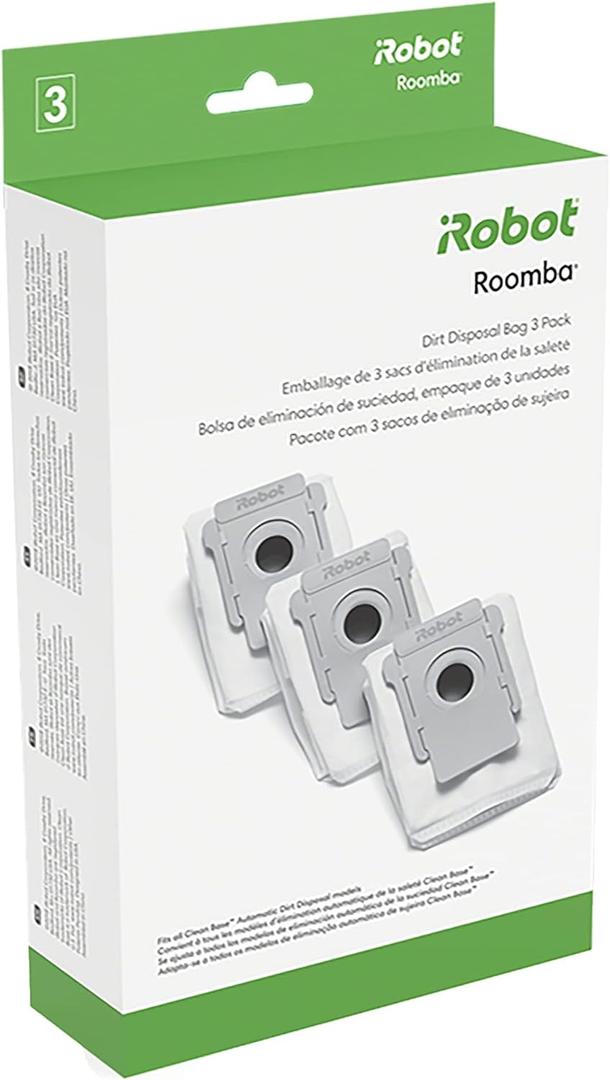 iRobot Authentic Replacement Parts - 3 Count (Pack of 1) Dirt Disposal Bags Compatible with Roomba Clean Base Models i1+, i3+, i4+, i5+, i7+, i8+, Combo j8+, j9+
