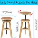 MEEDEN Wooden Drafting Stool with Adjustable Height, Artist Stool,Office Studio Stool, Up to 220 Lbs,German Beech Wood, Perfect for Artists Studio,Home Use,Kitchen,Bars, 26 Inches
