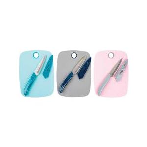Culinary Elements Cutting Board and Pairing Knife Set Knife:8in Board:8in x6in Blue