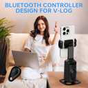 Auto Face Tracking Tripod, 360 Rotation Face Body Phone Camera Mount Gesture Control, No App, Smart Shooting Holder with 1200mAh Rechargeable Battery, Tiktok Trend Items, Content Creator Essentials (Black-Upgrade)