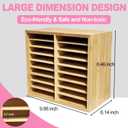 126 Bamboo Marker Organizer, Desktop Storage Hold 126 Markers, 18 Compartments Marker Storage for Home, Classroom, Office, Pen Pencil Holder Desk Art Supply Organizer