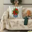 Chinoiserie Christmas Cardinal Pillow Covers 18x18, Cardinal Lovers Gifts, Grandmillennial Christmas Red Bow Bird Tree Decorative Pillow Covers for Home Couch Living Room Bedroom (Color-13)