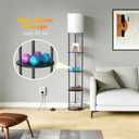5-Tier Floor Lamp with Shelves, Standing Bookshelf Lamp, 3-Color LED, Corner Display Shelf Floor Lamp, Living Room Decor, Bedroom Decor, Nightstand, Office, Black (63'' H)