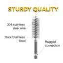 Stainless Steel Bore Brush, Metal Bristles Twisted, 8pcs Wire Brush for Drill 8 Size Set Multiple Diameter Options 1/4 Inch Hex Shank