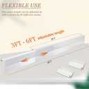 Baseboard Heater Cover, 3FT-6FT Retractable Galvanized Steel Easy Slip-On Baseboard Heater Cover, with Left and Right End Covers, Suitable for Bathroom and Hydronic Home Heating Systems