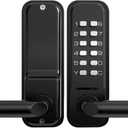 High-Security 12 Digit Keypad Mechanical Door Lock - Keyless Entry, Mechanical Code Lock with Handle, Waterproof & Rustproof, No Battery, Easy to Install, BH-MDLS0020202