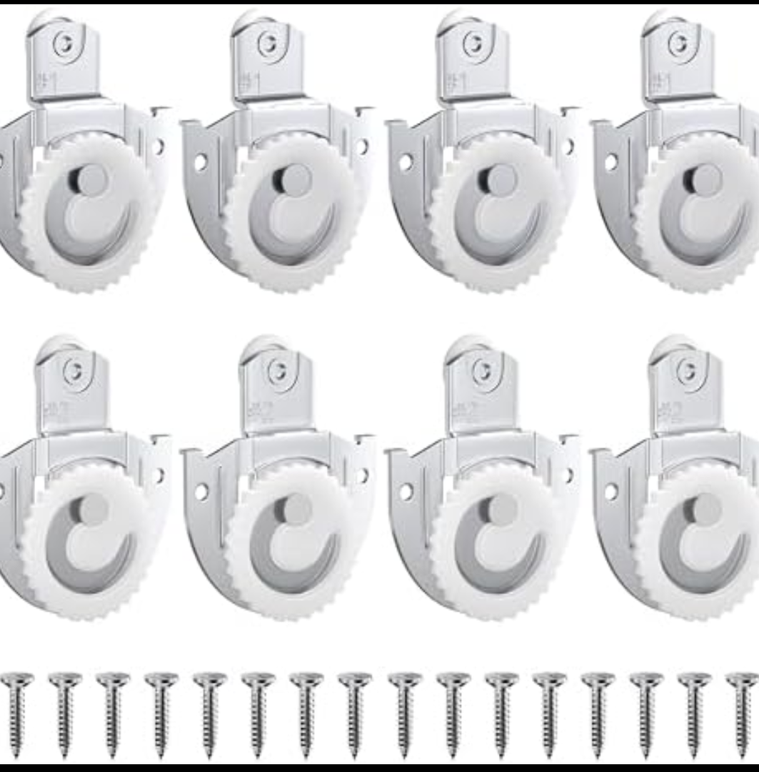 LITGURU 8 Piece Sliding Wardrobe Door Hardware Set, Sliding Closet Door Roller Kit to Allow Wardrobe Cabinet Doors to Slide Smoothly and Quietly with Screws (#1, 2)
