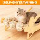 TIMIEEYA Cat Scratcher Bed, 3-in-1 Cat Scratching Pad with Hammock & Ball, Natural Sisal with Solid Wood Frame Cat Scratch Post for Indoor Cats Lounger & Sleep & Scratch