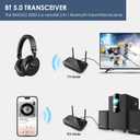 SIMOLIO 201D Bluetooth 5.2 Audio Transmitter for TV to 2 Wireless Headphone/Speaker, 197ft Long Range, Bluetooth Adapter for TV w/aptX Low Latency & HD, Qualcomm Class 1, AUX/RCA/Optical/USB