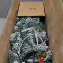 34.6 in Christmas Tree, Snow Flocked Artificial Xmas Tree with Warm White & Multi-Color Lights, Frosted Holiday Tree w/Pine Cones, Branch Tips Christmas Tree for Home Decoration Indoor Outdoor