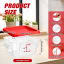 WELKOR Square Storage Container with Lid, Commercial Box with Measurement Marks & Handle, for Baking, Dough Proofing, Meat Brining, Kitchen Tool(Red, 7.5QT-4PACK)