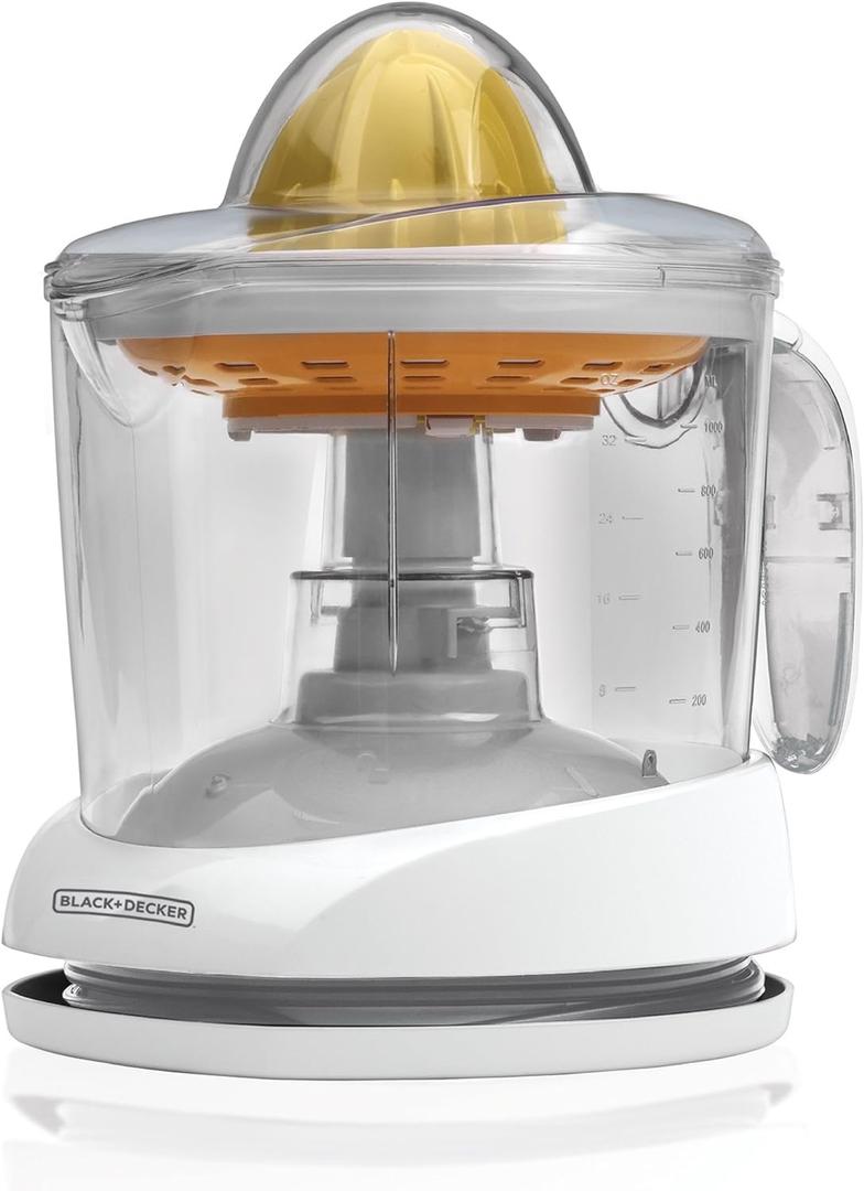 BLACK+DECKER 32oz Electric Citrus Juicer, CJ625, Pressure Activated, Adjustable Pulp Control, Dishwasher-Safe (Small (Pack of 1))
