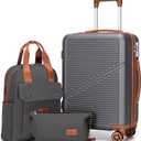 Cosbarn Carry On Luggage 22x14x9 Airline Approved, 20 Inch Carry on Suitcases with Wheels, ABS Lightweight Carry-on Luggage, Travel Suitcase Set with Wheels and TSA Lock (Grey)