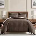 Levtex Home Cloud Waffle King/Cal King Comforter Set (106x94in) with 2 Pillow Shams (36x20in) - Solid Waffle Cotton Texture - Cocoa - 100% Cotton King Size Comforter Set - Soft, Pre-Washed