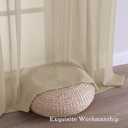 Lecloud Taupe Sheer Curtains for Bedroom Decor 84 Inches Long 2 Pcs, Modern Farmhouse Decor Rod Pockets Airy Light Filtering Curtains for Living Room, Dining Room Drapes, Each Panel 59" W x 84" L
