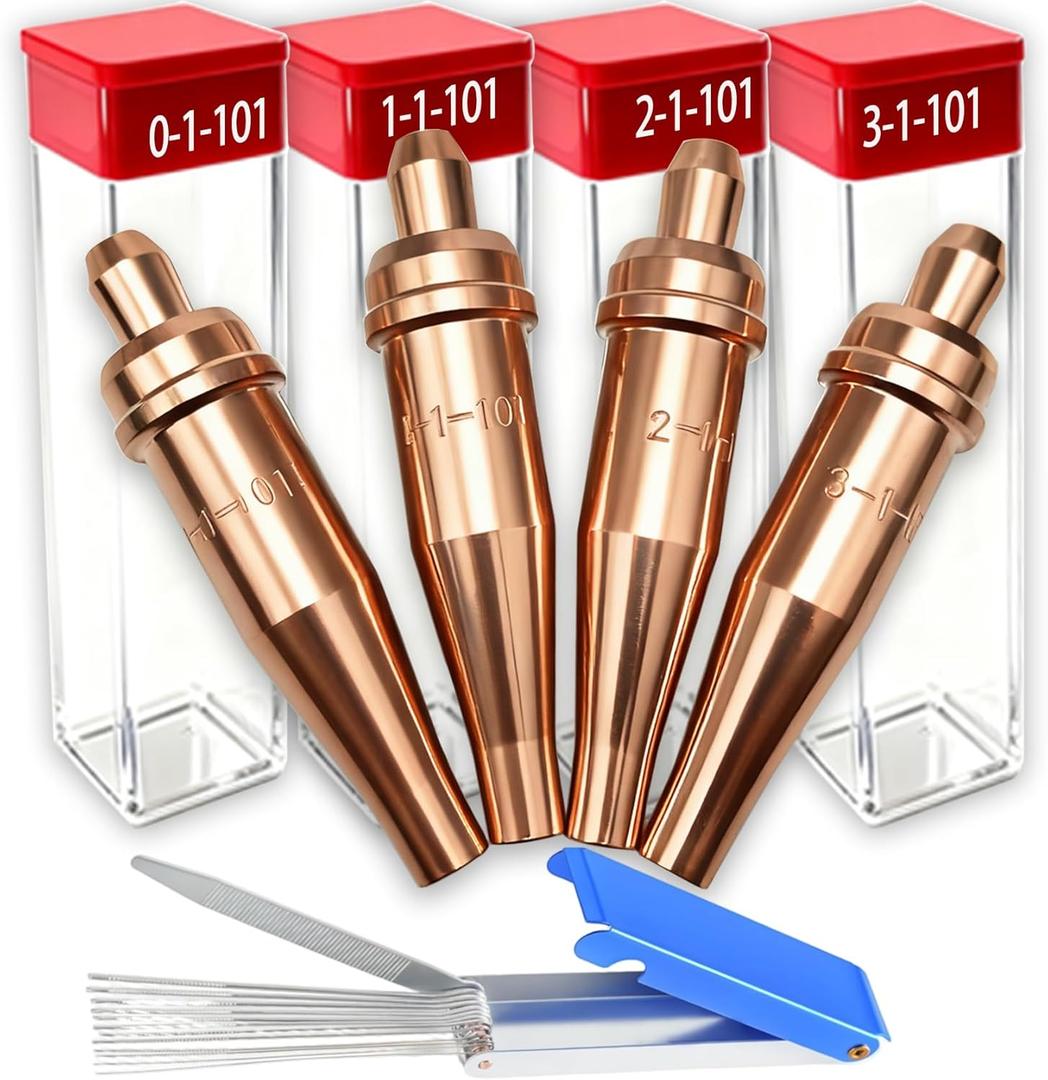 1-101 Acetylene Cutting Torch Tips for Victor Cutting Torch Kit with Torch Tip Cleaner, Cutting Torch Welding Nozzle 1-101 Series 0-1-101 1-1-101 2-1-101 3-1-101 Fits V-Style Heavy Duty Torch Tip
