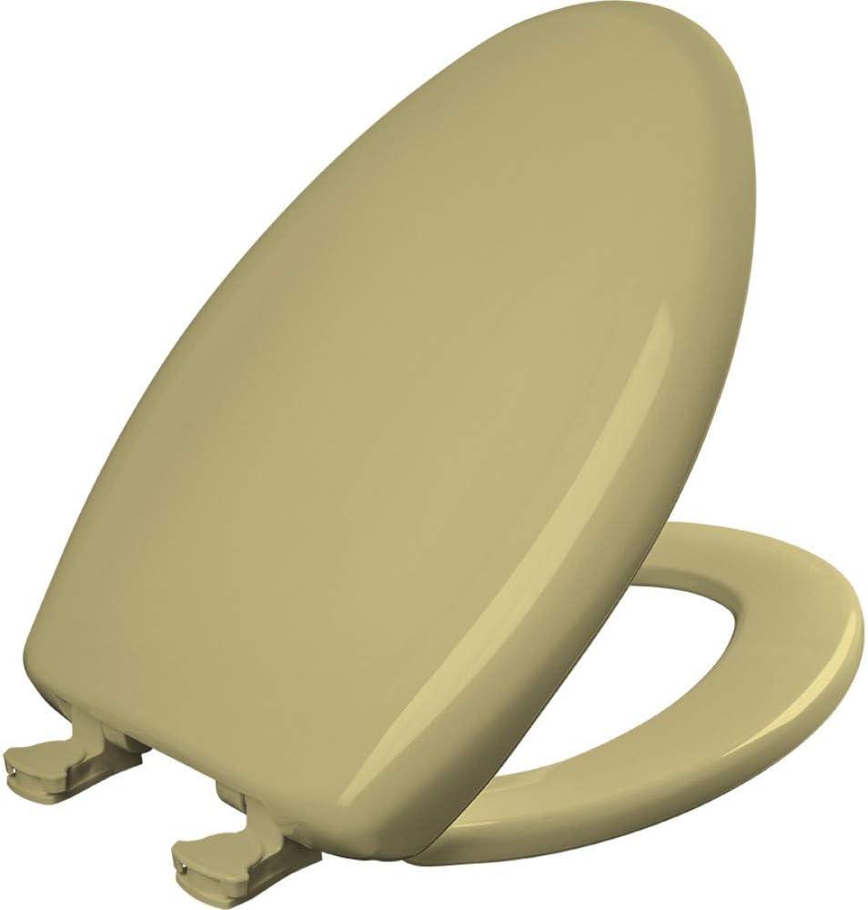 Bemis Classic Colors Slow Close Toilet Seat, Easy Clean Hinges and Durable Plastic Seat, Made in USA, Elongated, Harvest Gold